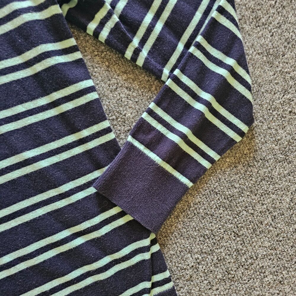 Talbots Sweater Top Large Blue Striped Long Sleeve Round Neck Knit Casual Career - Picture 4 of 9